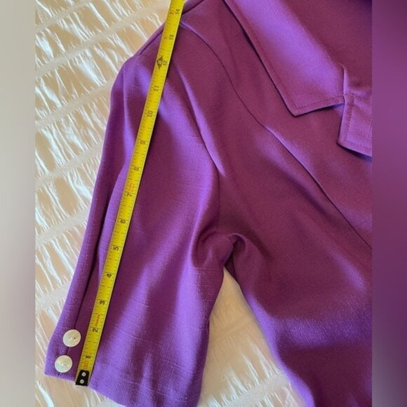V.I.Petites Vintage Double Breasted Purple Midi Dress Retro 80 S 90 S Canada - Picture 11 of 13